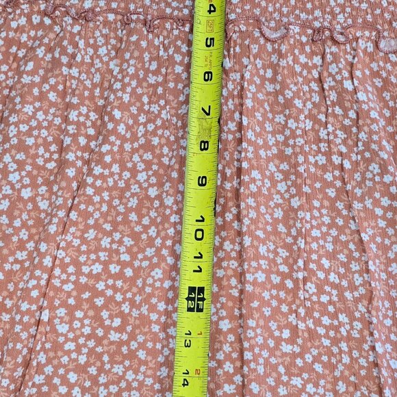 NWOT Floral Print Mini Skirt XL Smocked Waist Cottagecore BOHO Hippie Rose - Picture 9 of 9